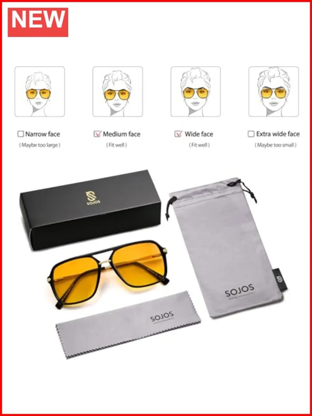 High Definition UV400 Polarized TAC Lens Sunglasses, Retro Double Bar Aviator